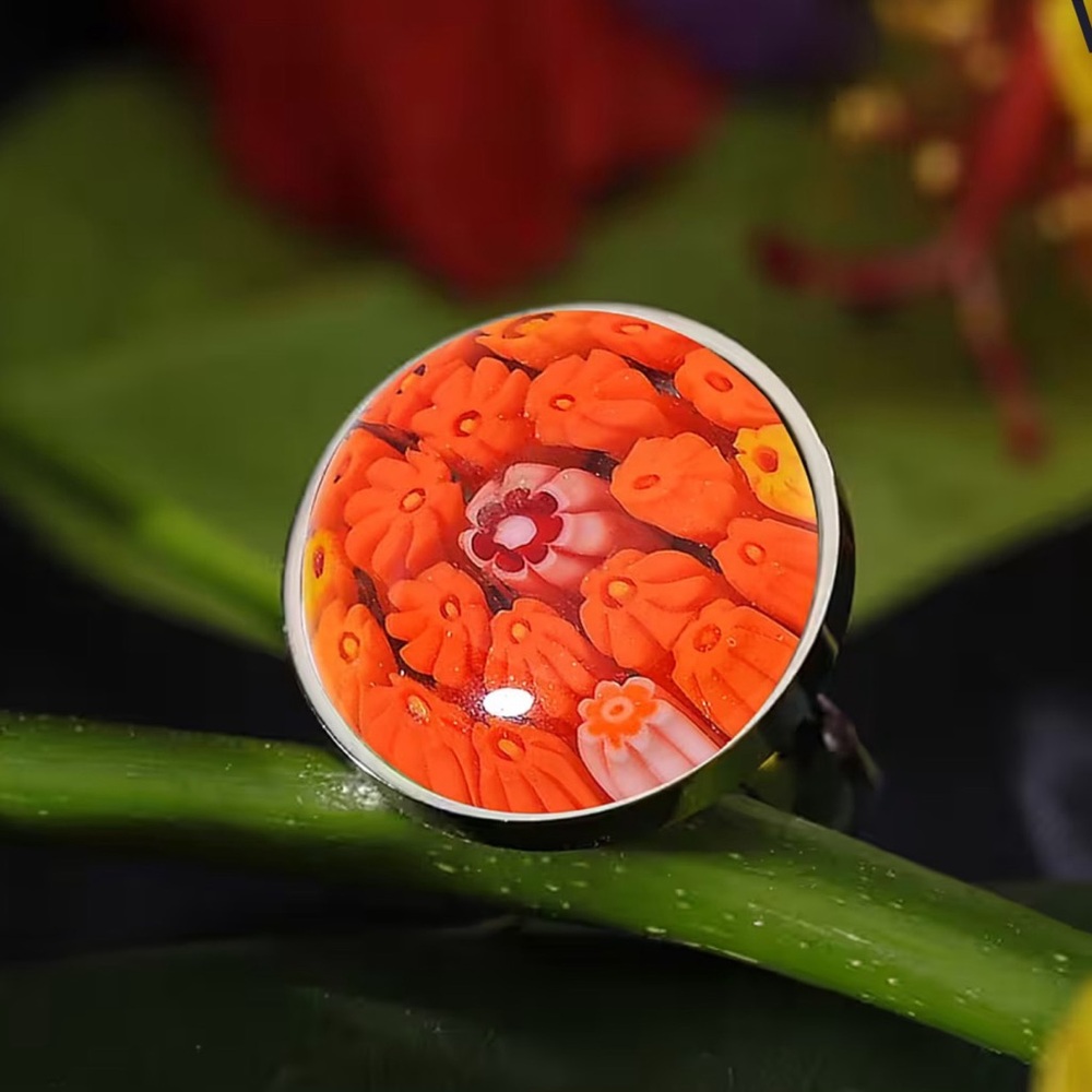 Orange Murano Ring